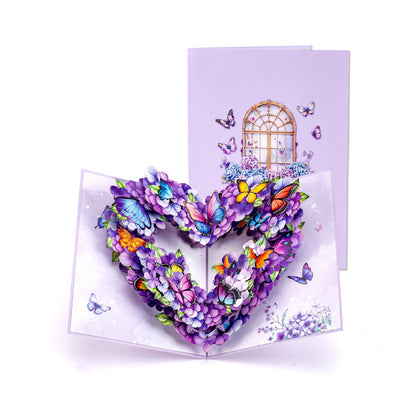 Fluttering Butterfly Heart 3D Pop-Up Greeting Card