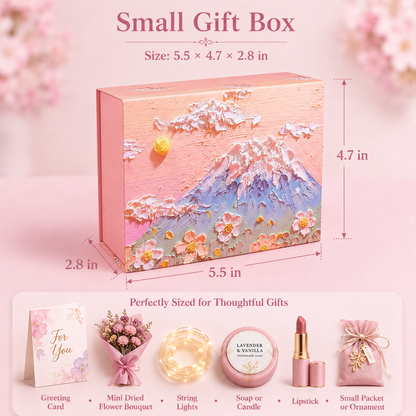Pink Mountain Floral Art Print Gift Box Set
