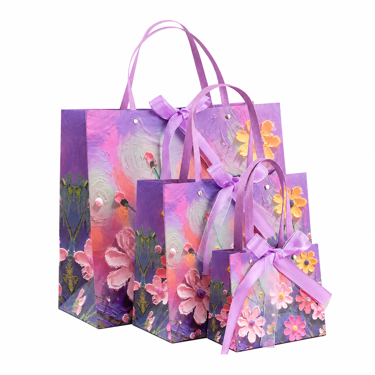 Purple Floral Oil Painting Gift Box Set
