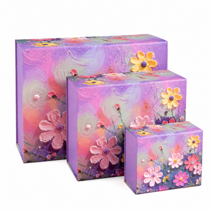 Purple Floral Oil Painting Gift Box Set