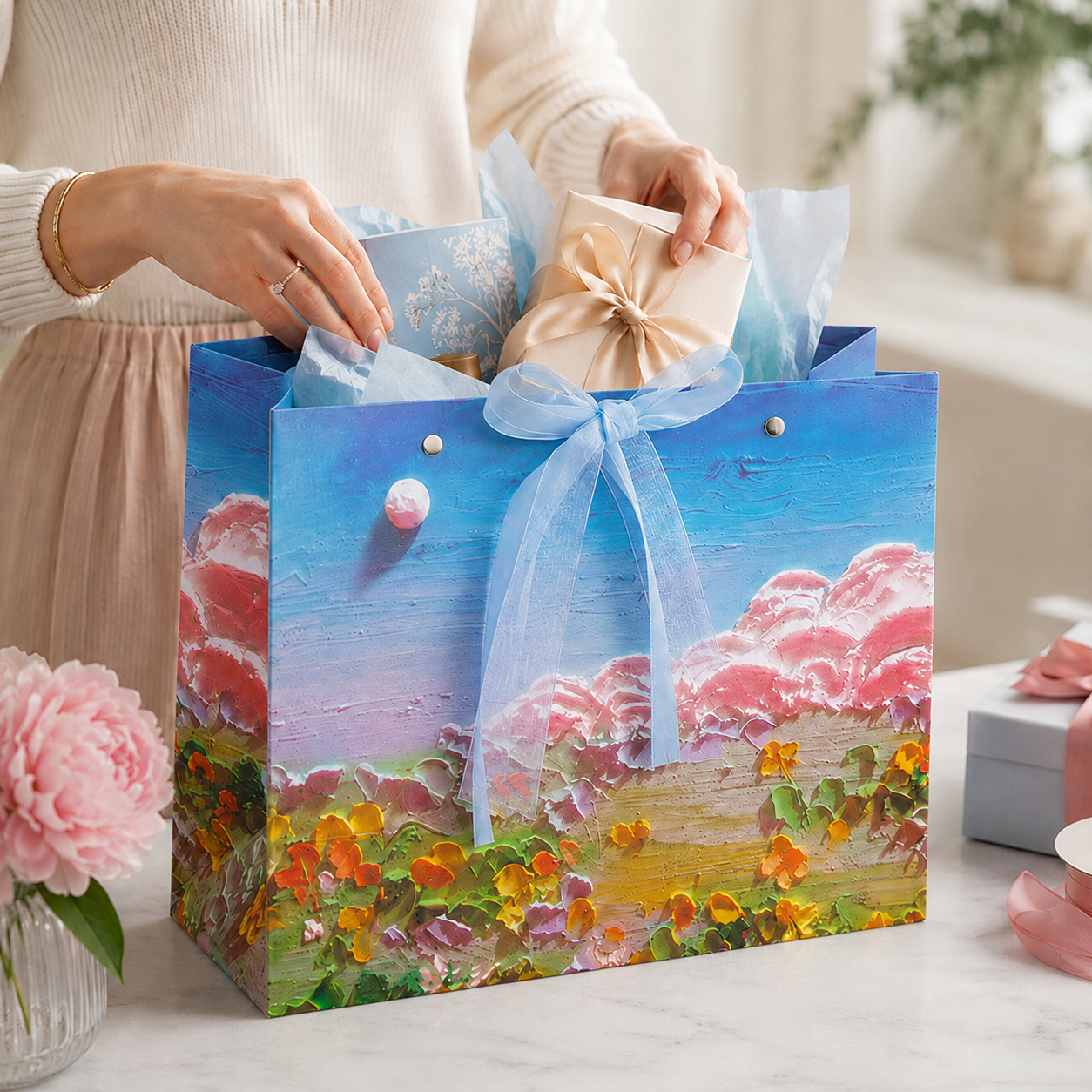 Blue Dreamscape Art Print Gift Bag