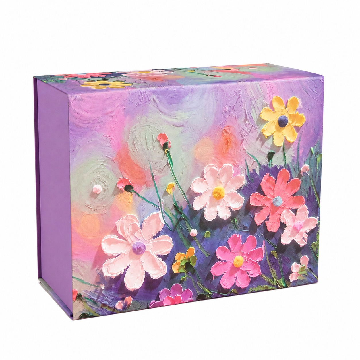 Purple Floral Oil Painting Gift Box Set