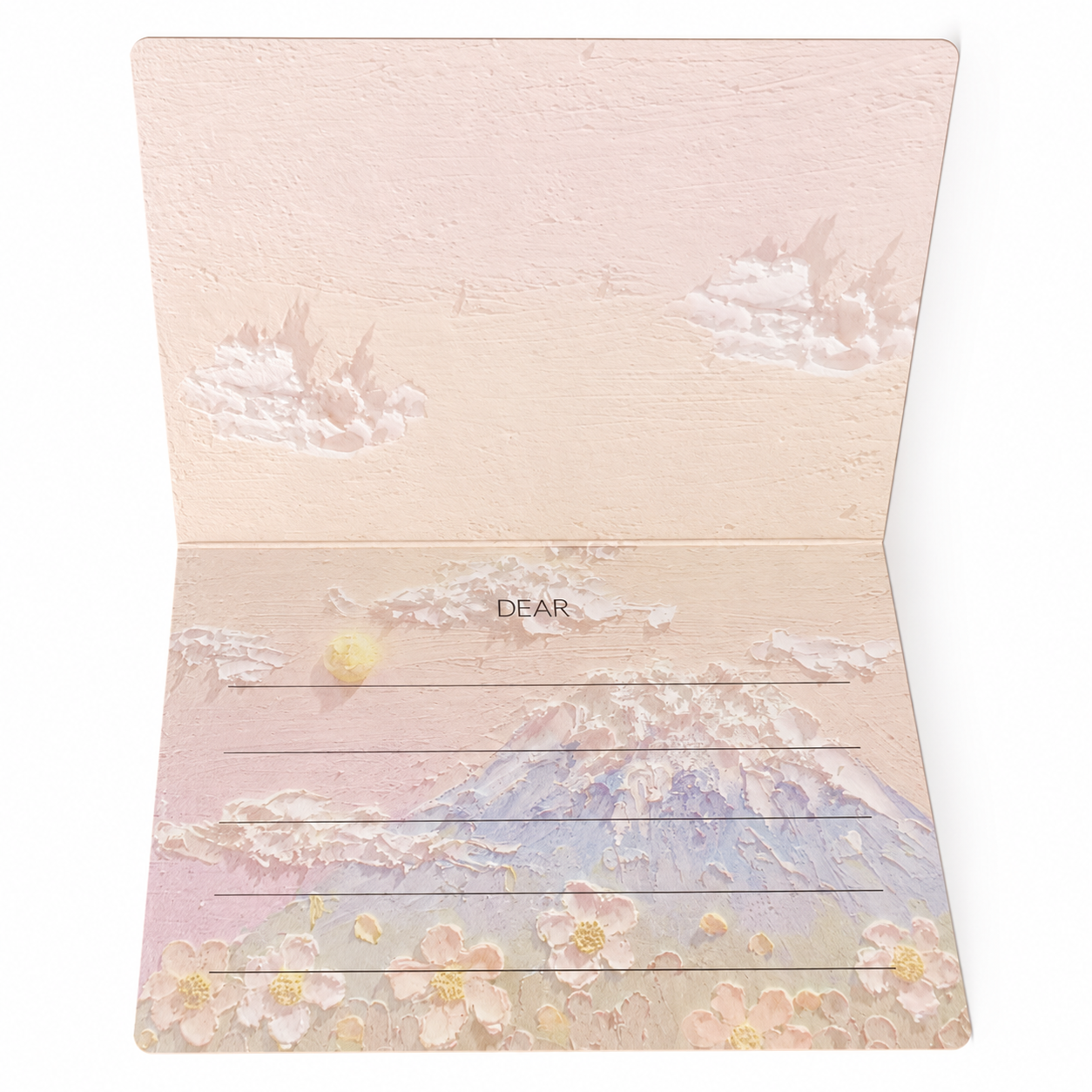 Pink Oil Painting Greeting Cards
