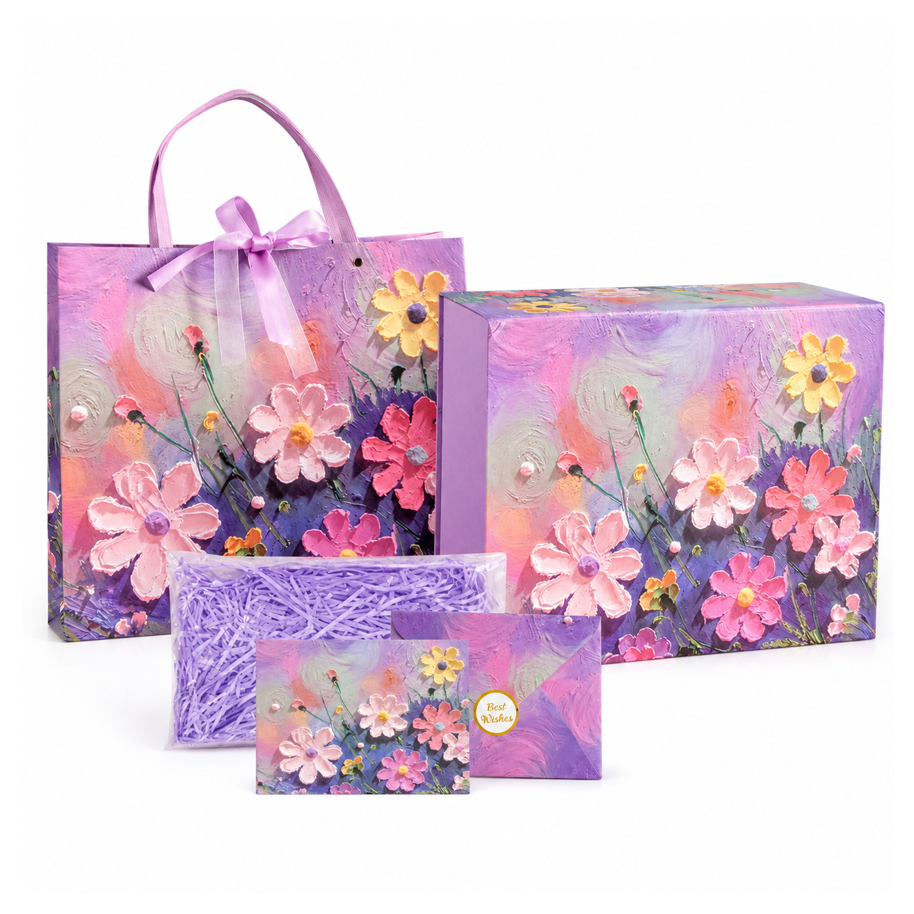 Purple Floral Art Print Gift Box Set