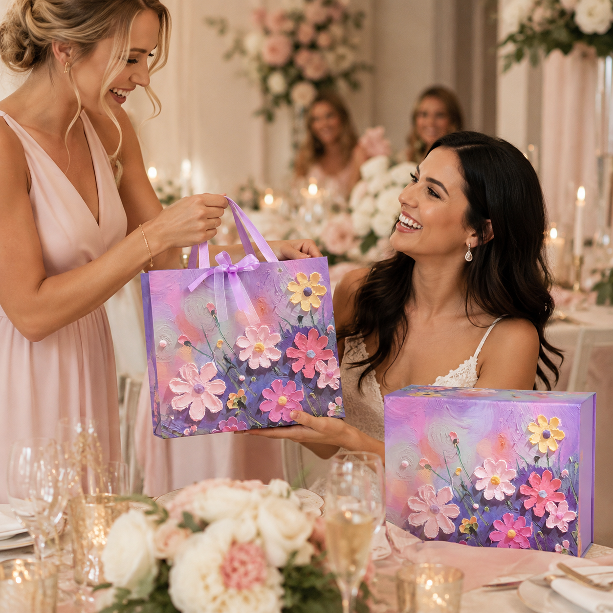 Purple Floral Art Print Gift Box Set