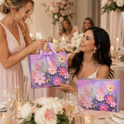 Purple Floral Art Print Gift Box Set
