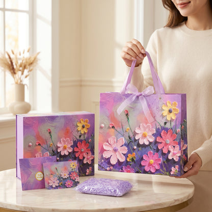 Purple Floral Art Print Gift Box Set