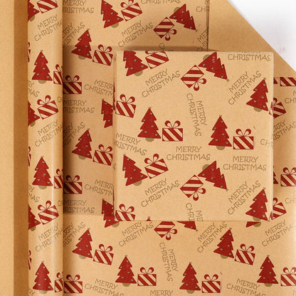 Premium Christmas Kraft Wrapping Paper Roll – Rustic Holiday Gift Wrap for Festive Season (43cm × 3M)
