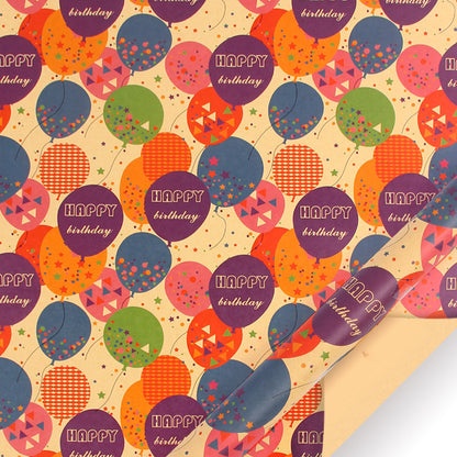 Birthday Kraft Wrapping Paper Set