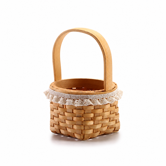 Handwoven Lace Trim Gift Basket