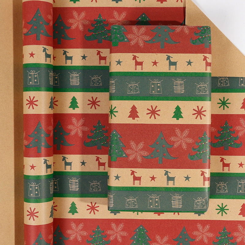 Premium Christmas Kraft Wrapping Paper Roll – Rustic Holiday Gift Wrap for Festive Season (43cm × 3M)