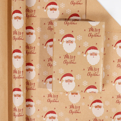 Premium Christmas Kraft Wrapping Paper Roll – Rustic Holiday Gift Wrap for Festive Season (43cm × 3M)