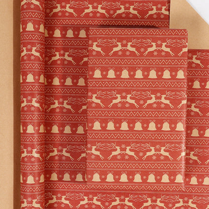 Premium Christmas Kraft Wrapping Paper Roll – Rustic Holiday Gift Wrap for Festive Season (43cm × 3M)