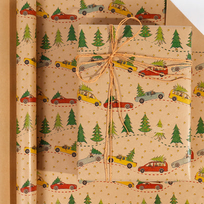 Premium Christmas Kraft Wrapping Paper Roll – Rustic Holiday Gift Wrap for Festive Season (43cm × 3M)