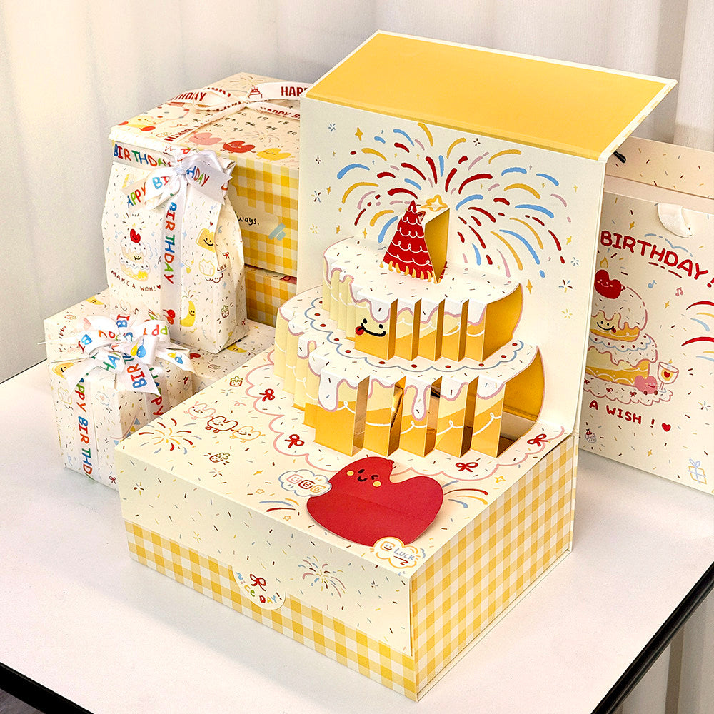 3D Pop-Up Birthday Cake Gift Box Set