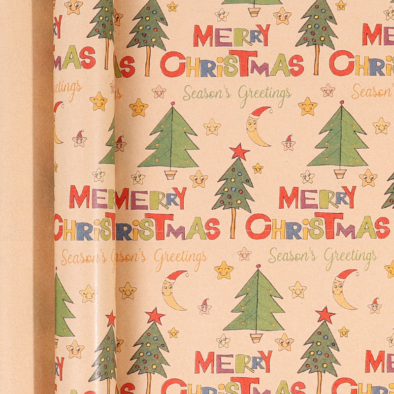Premium Christmas Kraft Wrapping Paper Roll – Rustic Holiday Gift Wrap for Festive Season (43cm × 3M)