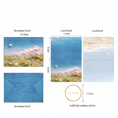 Oil Painting Style Greeting Card Set