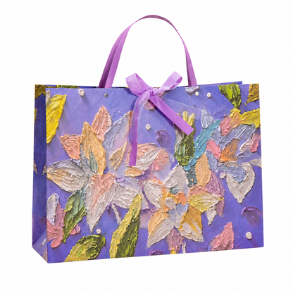 Purple Orchid Oil Painting Gift Bag