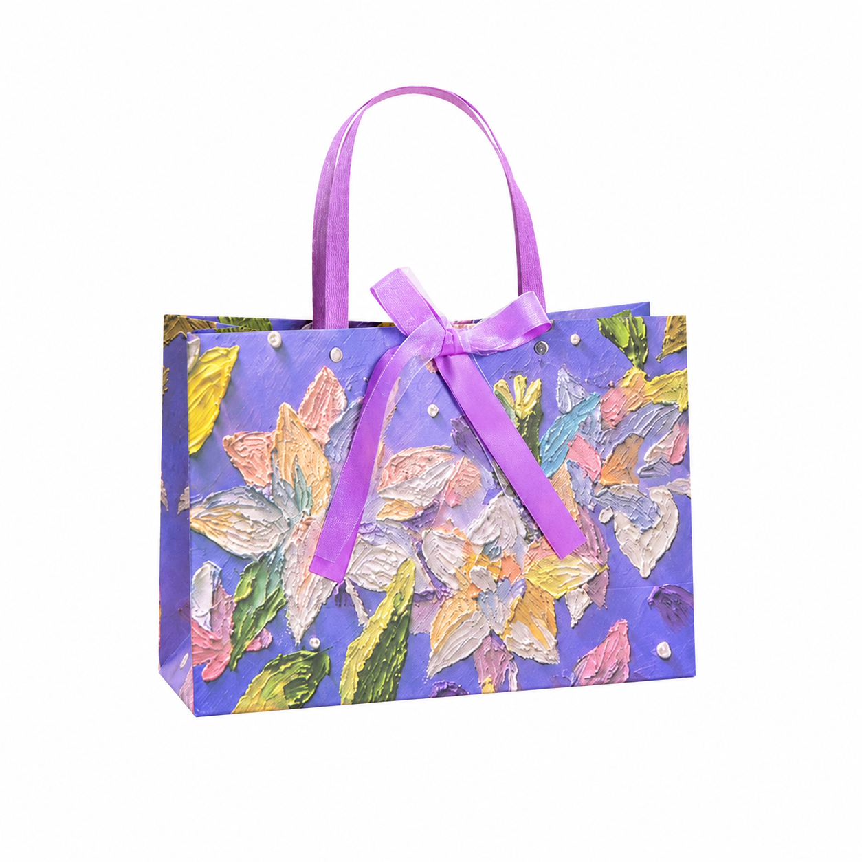 Purple Orchid Oil Painting Gift Bag