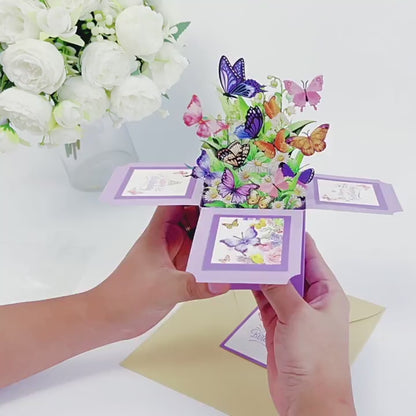 3D Butterfly Bouquet Pop-Up Birthday Card
