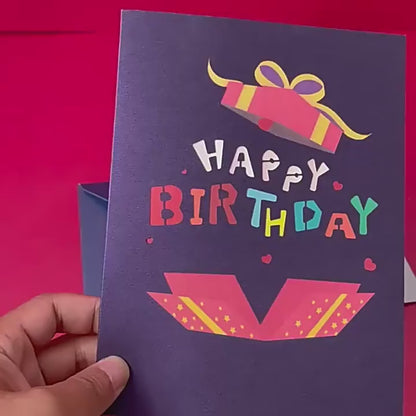 3D Fireworks Happy Birthday Pop-Up Greeting Card