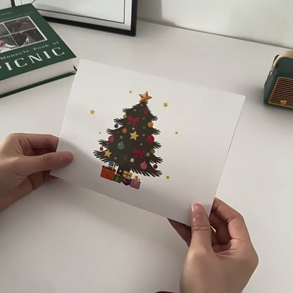 Music & Light-Up Holographic 3D Pop-Up Christmas Cake Card with Envelope