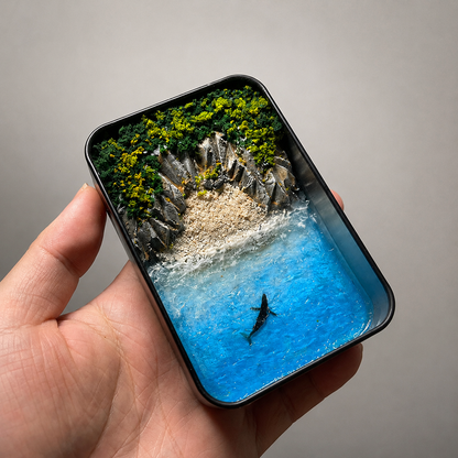 Mini Whale Ocean Diorama DIY Kit – Handmade Miniature Seascape Gift