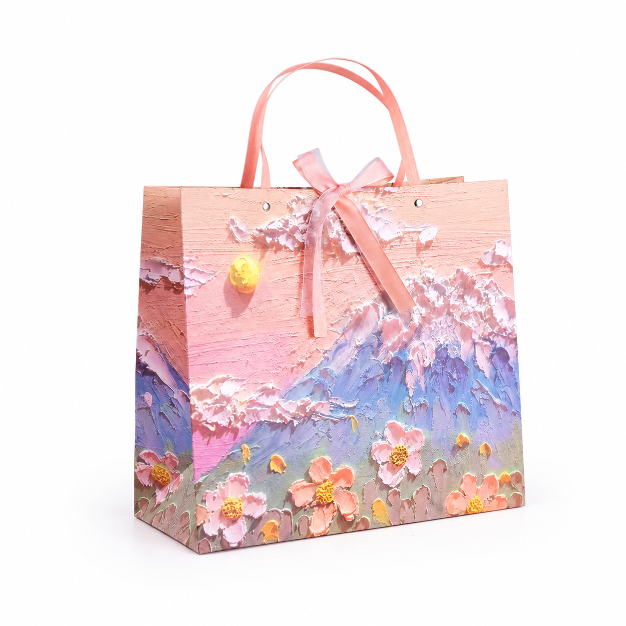Pink Mountain Floral Art Print Gift Box Set