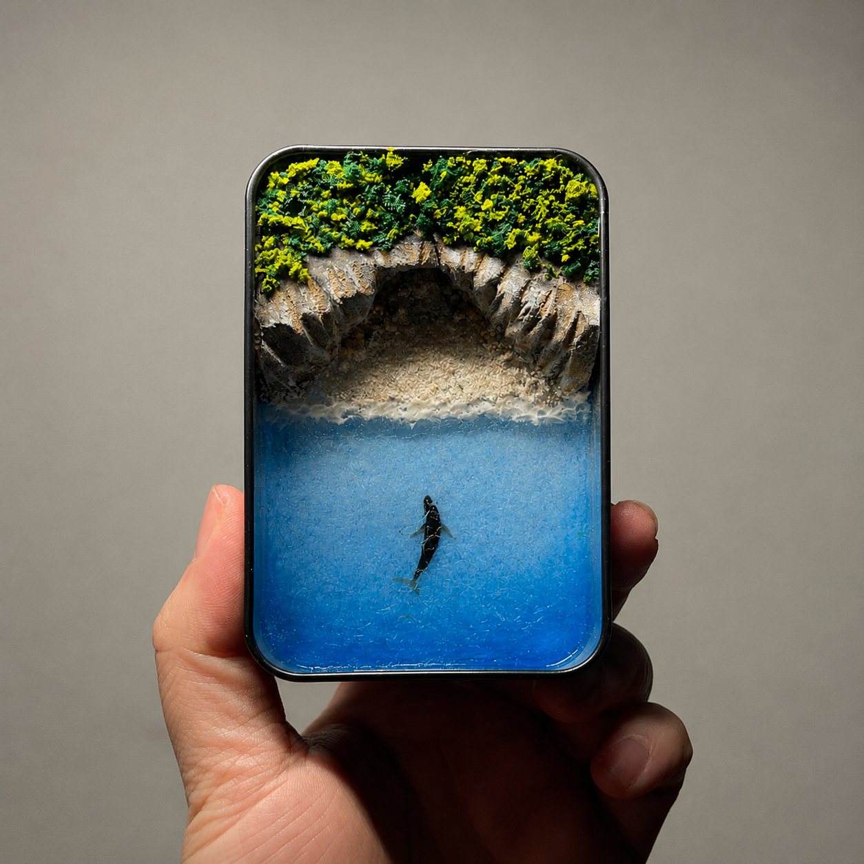 Mini Whale Ocean Diorama DIY Kit – Handmade Miniature Seascape Gift