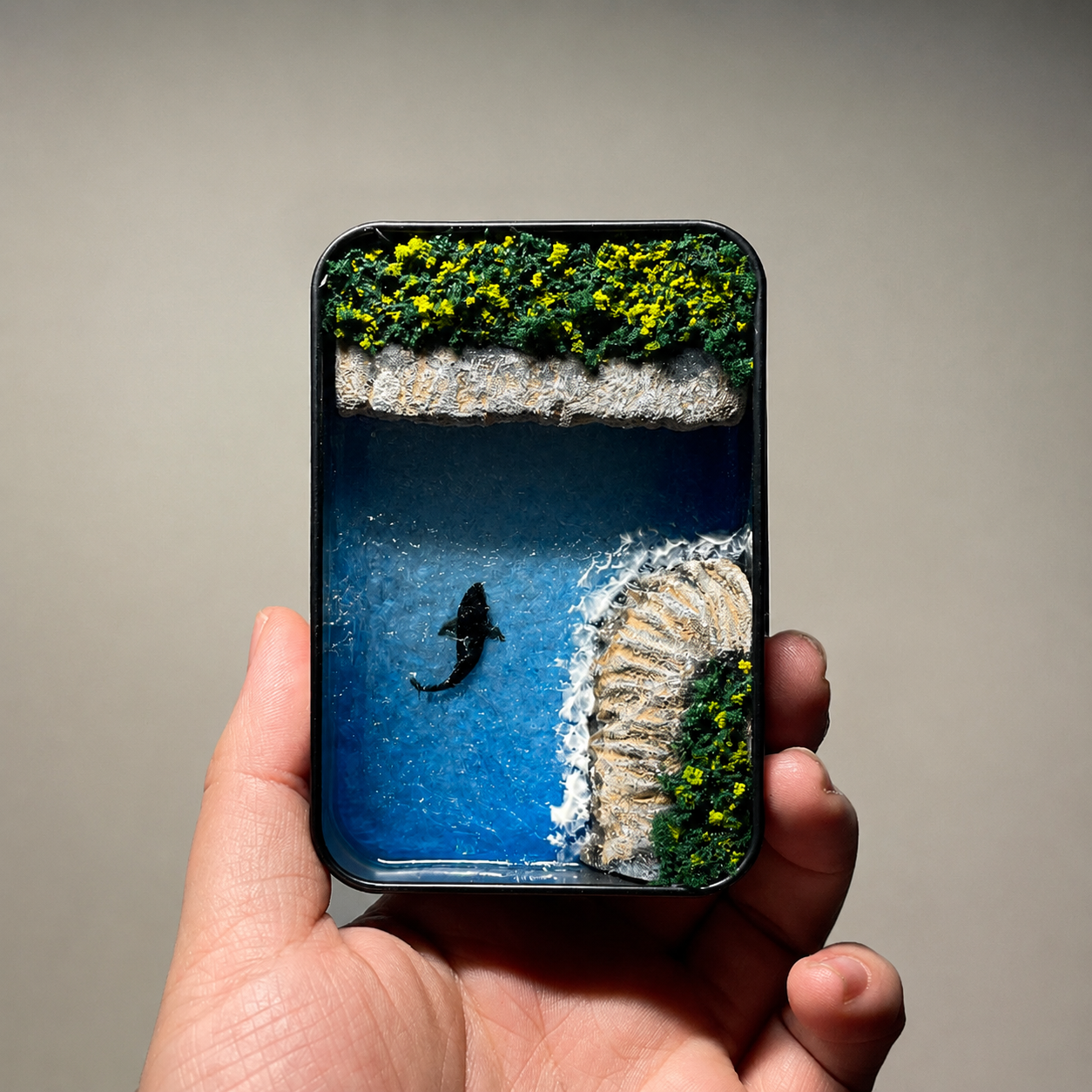Mini Whale Ocean Diorama DIY Kit – Handmade Miniature Seascape Gift