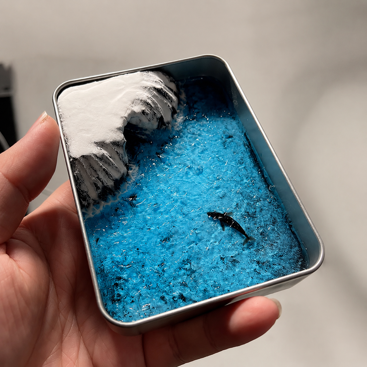 Mini Whale Ocean Diorama DIY Kit – Handmade Miniature Seascape Gift
