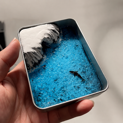 Mini Whale Ocean Diorama DIY Kit – Handmade Miniature Seascape Gift