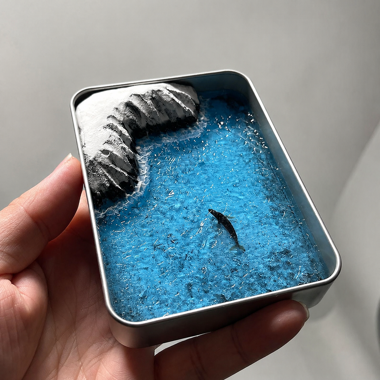 Mini Whale Ocean Diorama DIY Kit – Handmade Miniature Seascape Gift