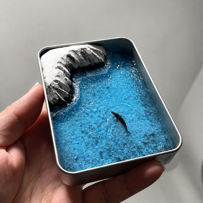 Mini Whale Ocean Diorama DIY Kit – Handmade Miniature Seascape Gift