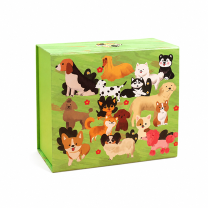 Green Dog Print Magnetic Gift Box Set with Gift Bag